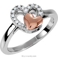 Diamond 1/10 ct TW Double Heart Design Ring