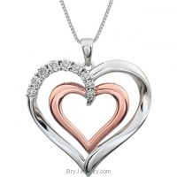 .06 CTW Diamond Heart 18" Sterling Silver Necklace