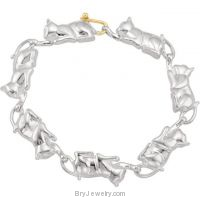 Sterling Silver Cat Bracelet