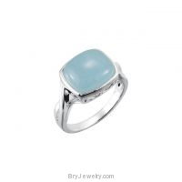 Sterling Silver Milky Aquamarine Ring