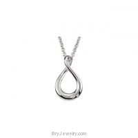 Sterling Silver Infinity Diamond 18" Necklace