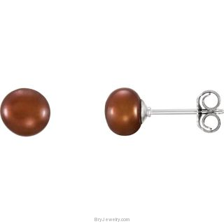 Freshwater Cultured Chocolate Pearl Earrings