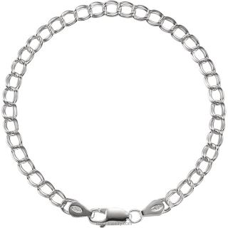 Sterling Silver Solid Charm Bracelet