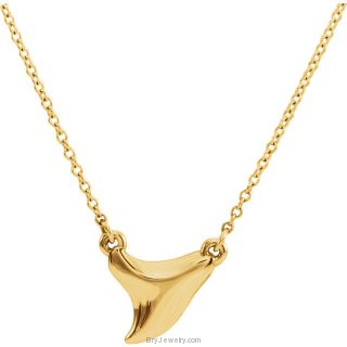 Shark Tooth 14K Gold Adjustable 16-18" Necklace