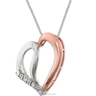 .02 CTW Diamond Heart 18" Necklace in Sterling Silver