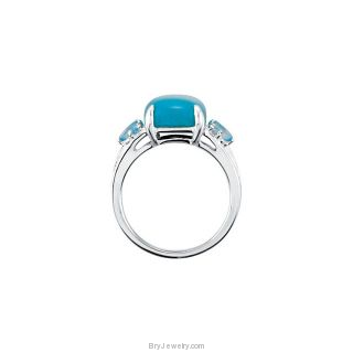 Sterling Silver Chinese Turquoise and Swiss Topaz Ring