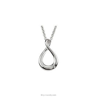 Sterling Silver Infinity Diamond 18" Necklace