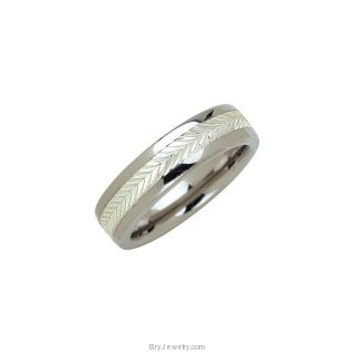 Tungsten Sterling Silver 6.3mm Swiss Cut Ring