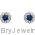 14kt White Blue Sapphire & 1/6 CTW Diamond Earrings