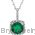 Emerald Sterling Silver 7mm Gemstone .015 CTW Diamond 18" Necklace