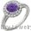Purple Sterling Silver Cubic Zirconia Ring