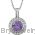 Purple Sterling Silver Cubic Zirconia 18" Necklace