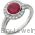 Red Sterling Silver Cubic Zirconia Ring