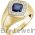 14K Yellow Men's Sapphire Diamond Ring