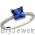 14K White Chatham Blue Sapphire 1/6 CTW Diamond Ring