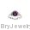 14K White Checkerboard Amethyst Diamond Ring