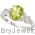 14K White Gold Peridot Diamond Butterfly Ring