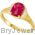 14K Yellow Rubellite and Diamond Ring