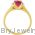 14K Yellow Rubellite and Diamond Ring