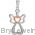 Sterling Silver Diamond Angel Pendant with Rose Gold Vermeil