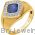 Men's Blue Sapphire and .025 CTW Diamond Ring