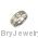 Tungsten 8.3mm 1/10 ct tw Diamond Beveled Band w/Gold Immersion