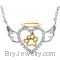 Sterling Silver .08 CTW Diamond Angel Heart Paw 18" Necklace