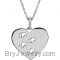 Sterling Silver .02 CTW Diamond Heart Paw 18" Necklace