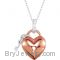 Sterling Silver 14kt Rose Plated .05 CTW Diamond Heart 18" Necklace