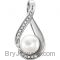 Freshwater Cultured Pearl Pendant with Diamonds
