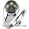 Tahitian Round Gemstone Cultured Pearl Bypass Ring