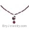 Freshwater Cultured Dyed Pearl Rhdolite Garnet Necklace