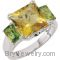 Sterling Silver Lime Quartz Peridot Chrome Diopside Ring
