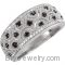 Sterling Silver Black Spinel Diamond Ring
