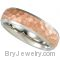 Titanium Hammered Band with 14KT Rose Immerse Plate