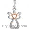 Sterling Silver Diamond Angel Pendant with Rose Gold Vermeil